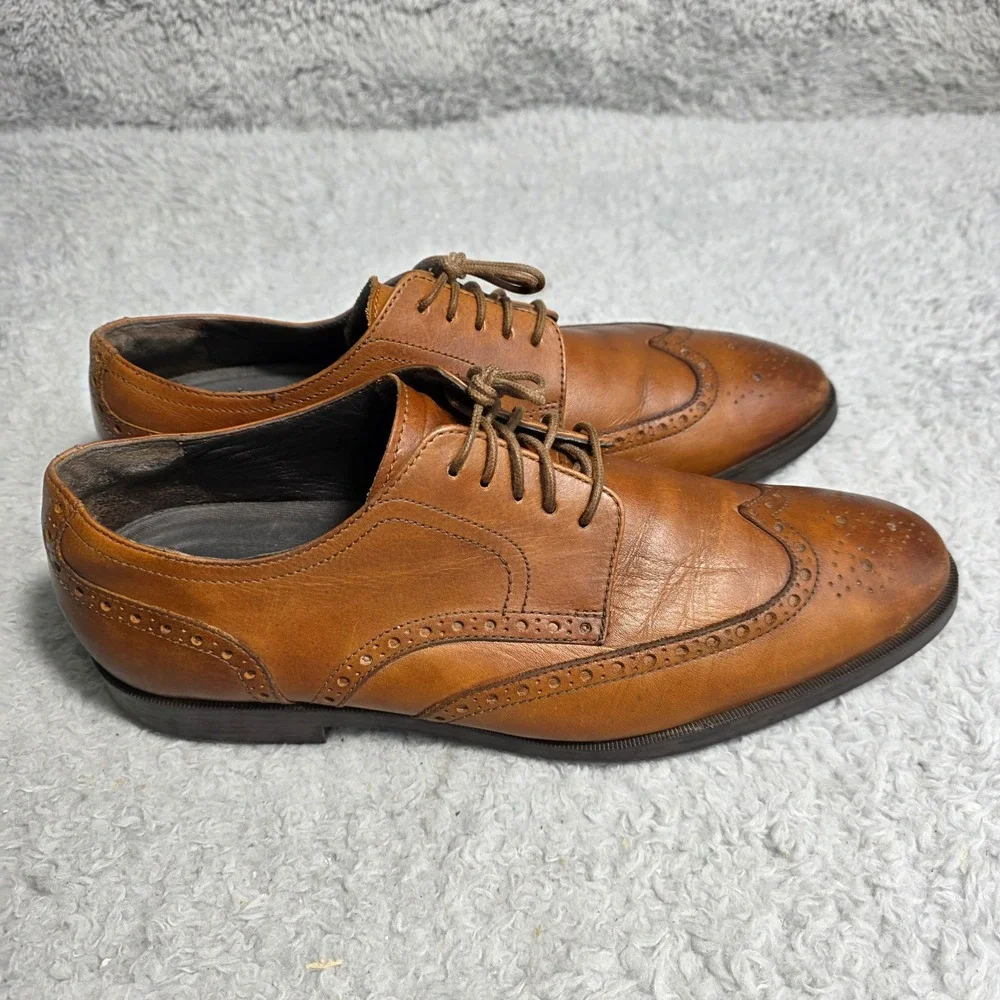 Cole‎ Haan Brown Leather Wingtip Brogue Oxford Dress Shoes Grand.OS 8.5 M